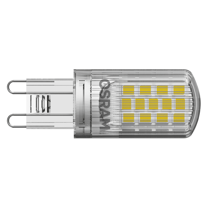 LED PIN 40 300° P 4.2W 840 Clear G9 white, horizontal, OSRAM logo