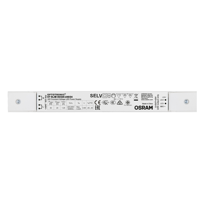OT SLIM 30/220-240/24 white, horizontal