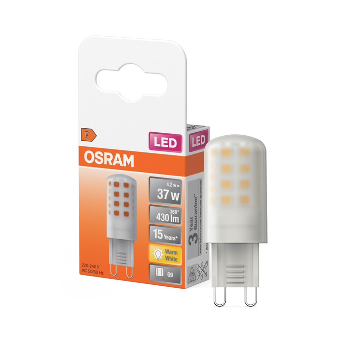 LED PIN 37 300° 4.2W 827 Frosted G9 Kombinirani snimak = Slika proizvoda + slika pakiranja