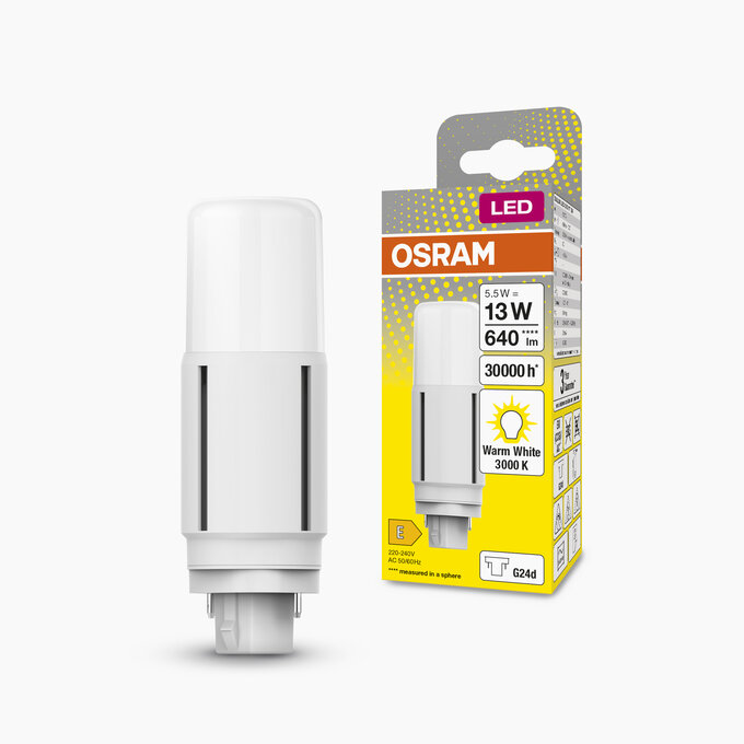DULUX LED D13 VT EM & AC MAINS 5.5W 830 G24D Fotografie combinată = Fotografiede prezentare + Imagine cu ambalaj
