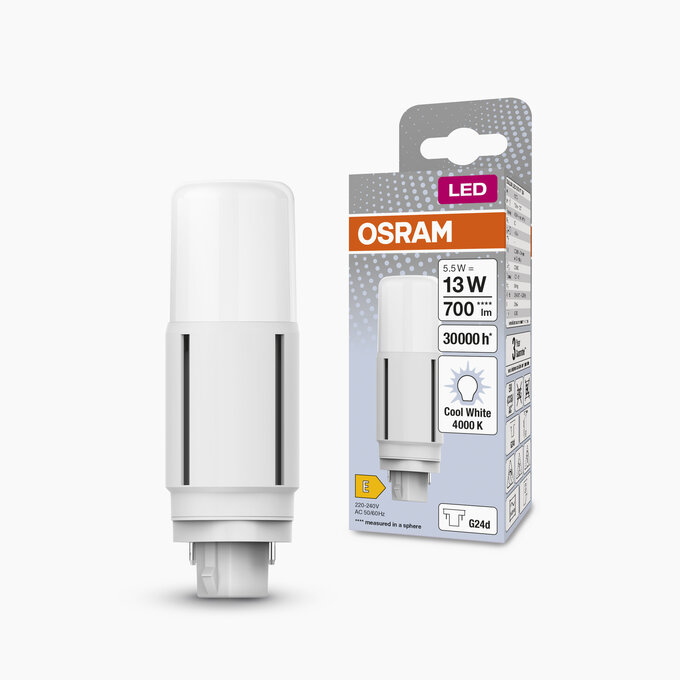 DULUX LED D13 VT EM & AC MAINS 5.5W 840 G24D Fotografie combinată = Fotografiede prezentare + Imagine cu ambalaj
