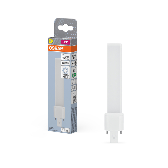 DULUX LED S9 EM & AC MAINS 4W 840 G23 Fotografie combinată = Fotografiede prezentare + Imagine cu ambalaj