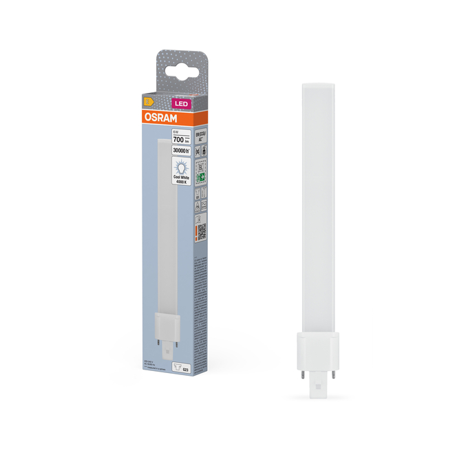 DULUX LED S11 EM & AC MAINS 6W 840 G23 Fotografie combinată = Fotografiede prezentare + Imagine cu ambalaj