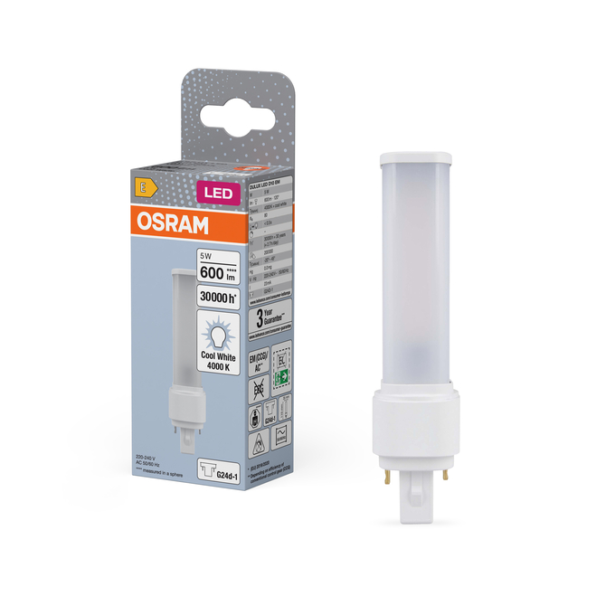 DULUX LED D10 EM & AC MAINS 5W 840 G24D-1 Kombinirani snimak = Slika proizvoda + slika pakiranja