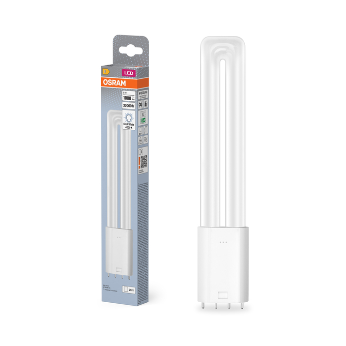 DULUX LED L18 HF & AC MAINS 8W 840 2G11 Fotografie combinată = Fotografiede prezentare + Imagine cu ambalaj