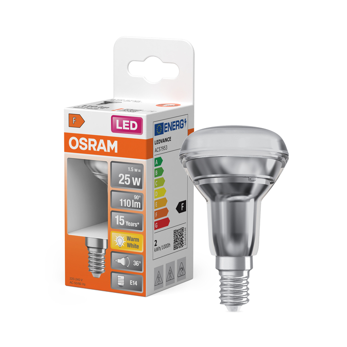 LED Star R50 25 36° 1.5W 827 E14 Kombinirani snimak = Slika proizvoda + slika pakiranja