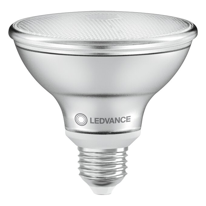 LED PAR30 75 36° DIM P 10W 927 E27 white, upright, LEDVANCE logo