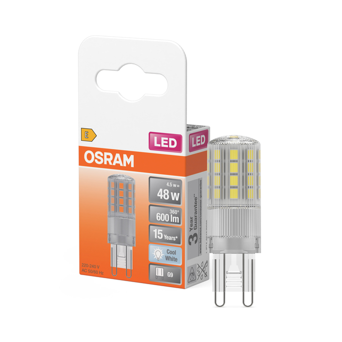 LED PIN 48 320° 4.5W 840 Clear G9 Kombinirani snimak = Slika proizvoda + slika pakiranja