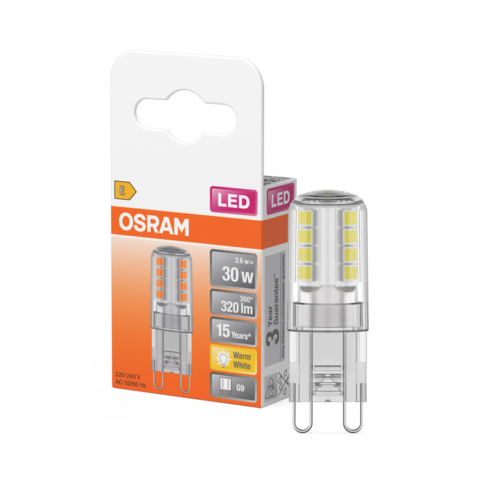 LED PIN 30 300° 2.6W 827 Clear G9 Kombinirani snimak = Slika proizvoda + slika pakiranja