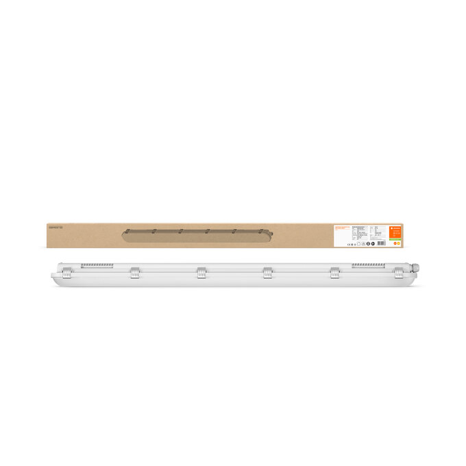 DP EM 1200 32W 830 IP65 GY Combo Shot = Product Beauty Shot + Packaging Image
