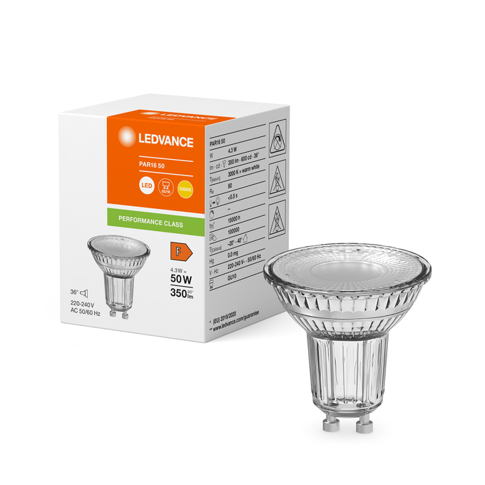 LED PAR16 50 36° P 4.3W 830 GU10 Kombinirani snimak = Slika proizvoda + slika pakiranja