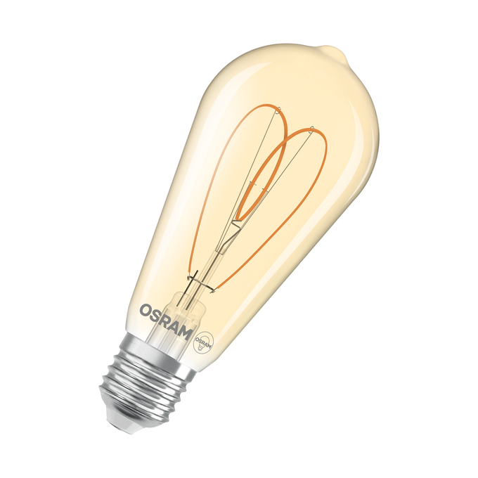 Vintage 1906 Edison 40 Heart Filament DIM 4.9W 922 Gold E27