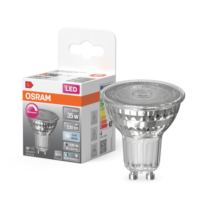 LED Superstar Plus PAR16 35 36° DIM 3.3W 940 GU10 Kombinirani snimak = Slika proizvoda + slika pakiranja