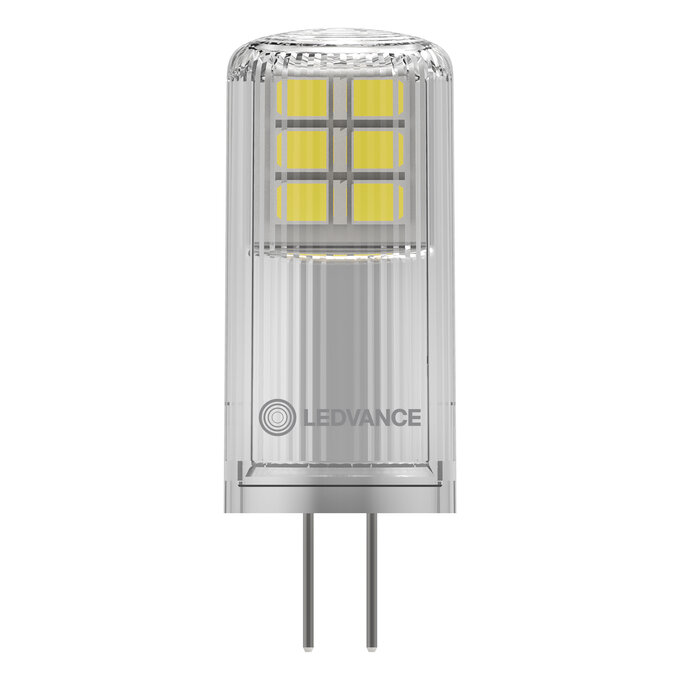 LED PIN 20 320° DIM P 2W 827 Clear G4 white, upright, LEDVANCE logo