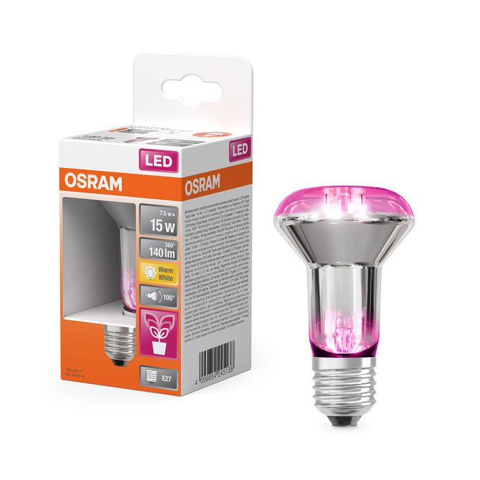 LED Star Grow Lamp Filament 100° 7.5W E27 Fotografie combinată = Fotografiede prezentare + Imagine cu ambalaj
