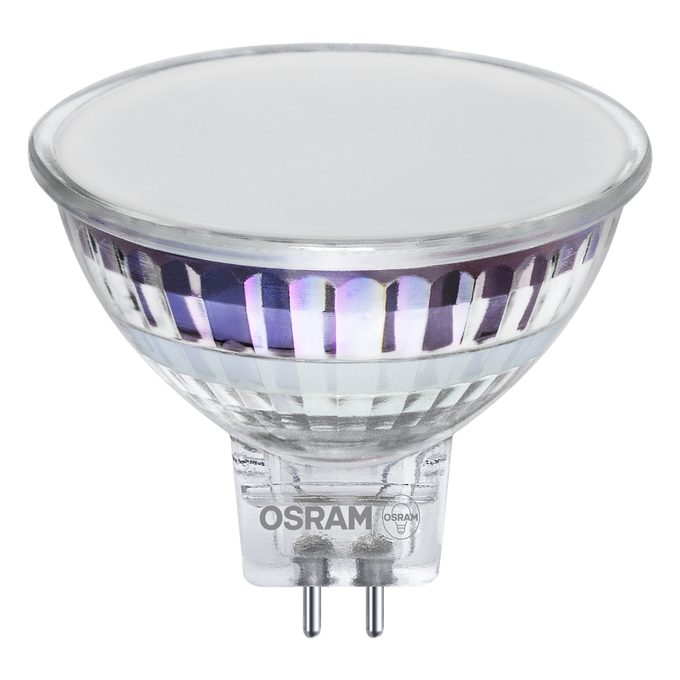 LED Star MR16 35 120° 3.3W/827 GU5.3 white, upright, OSRAM logo