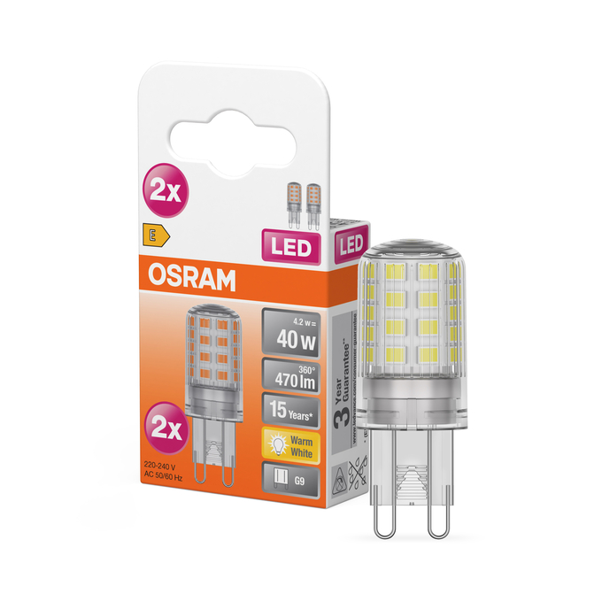 LED PIN 40 300° 4.2W 827 Clear G9 Kombinirani snimak = Slika proizvoda + slika pakiranja