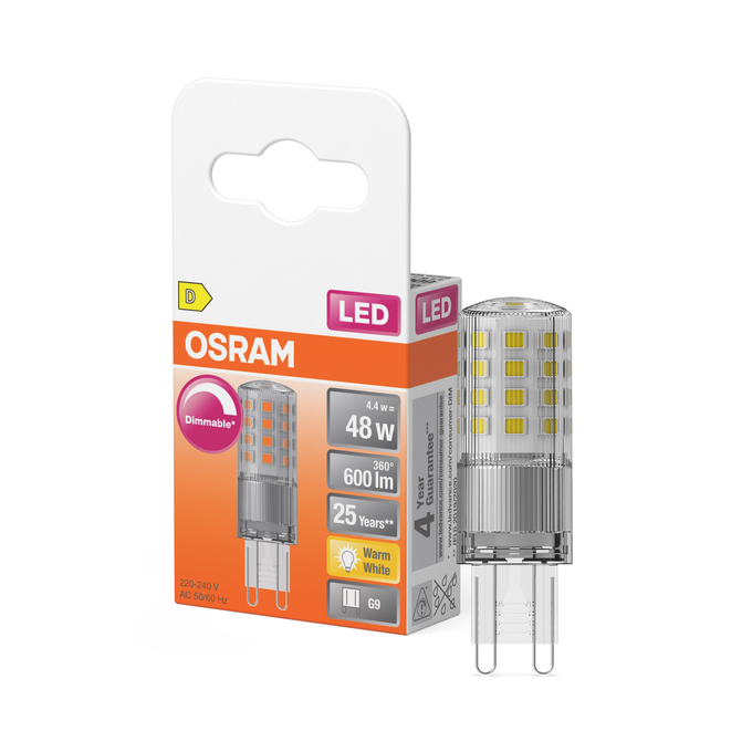 LED PIN 50 320° DIM 4.4W 827 Clear G9 Kombinirani snimak = Slika proizvoda + slika pakiranja