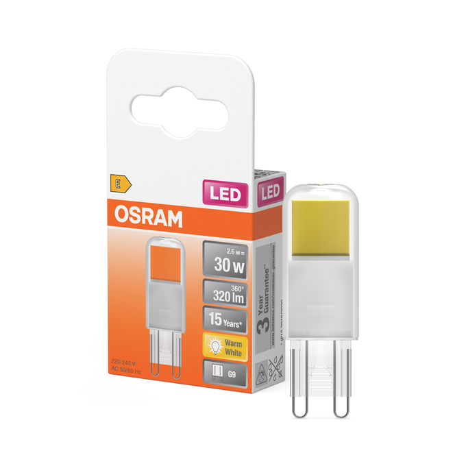LED PIN 30 320° 2.6W 827 Clear G9 Kombinirani snimak = Slika proizvoda + slika pakiranja