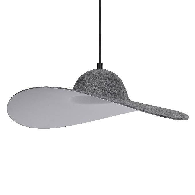 Decor Felt Hat Pendant 1XE27 Dark Grey