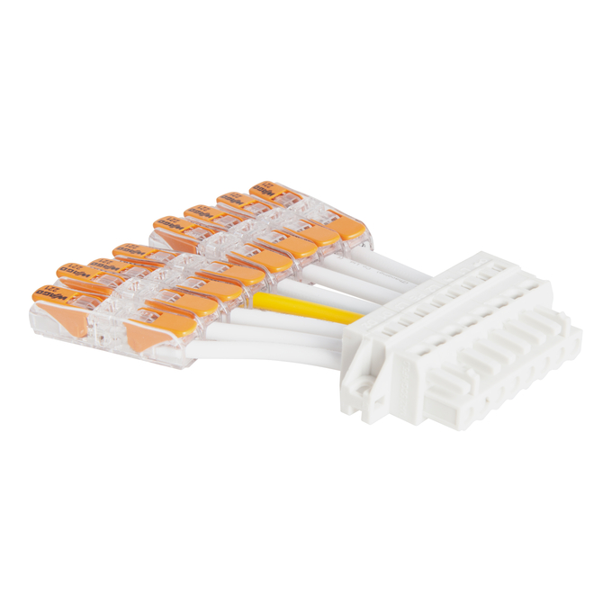 TRUSYS FLEX FEED IN CONNECTOR 8P  white, diagonal
