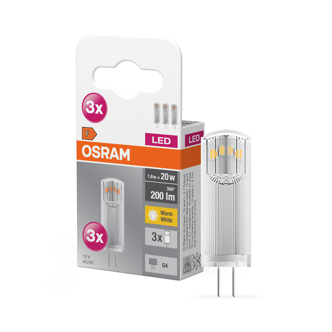 LED Base PIN 20 320° 1.8W 827 Clear G4 Kombinirani snimak = Slika proizvoda + slika pakiranja