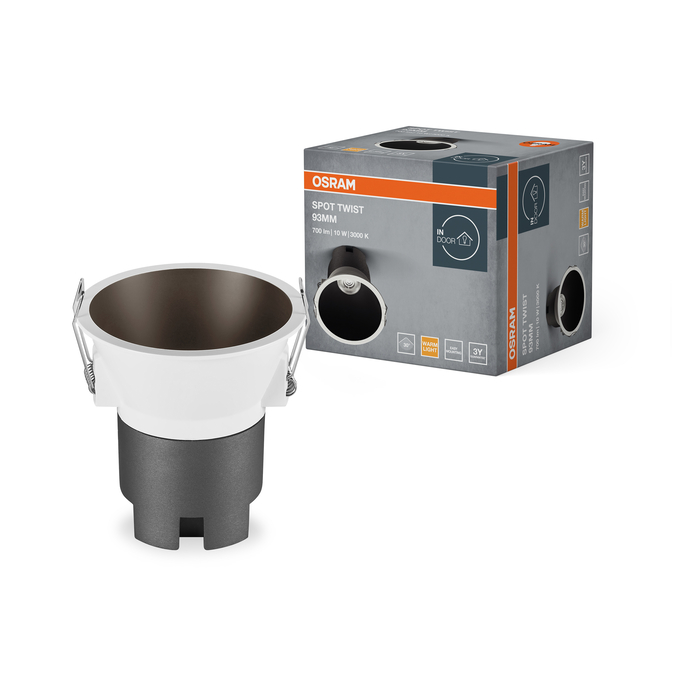 Spot Twist 93mm 10W 3000K White Black Kombinirani snimak = Slika proizvoda + slika pakiranja