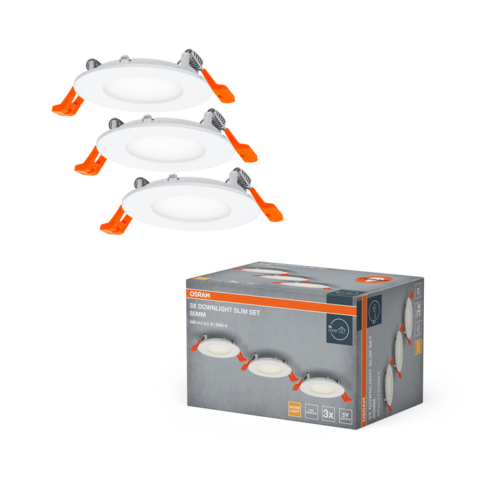 Downlight Slim Set 3 x 85mm 3000K Kombinirani snimak = Slika proizvoda + slika pakiranja