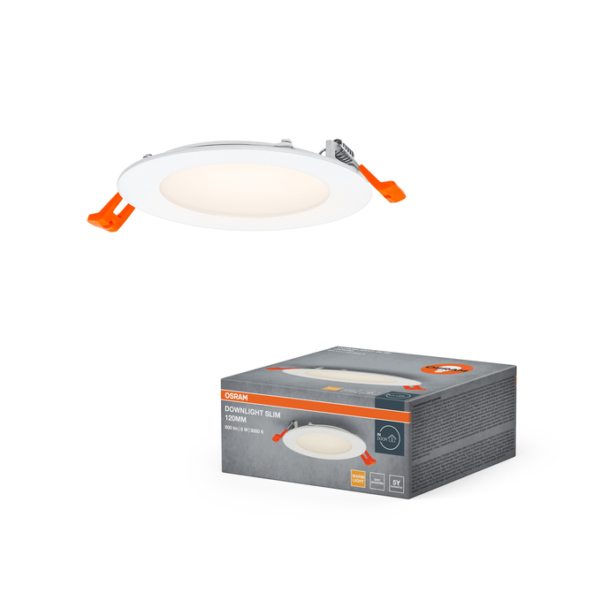 Downlight Slim 120mm 8W 3000K Kombinirani snimak = Slika proizvoda + slika pakiranja