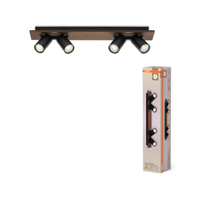 Decor Spot Mercury GU10 Black 4x3.4W 927 DIM Kombinirani snimak = Slika proizvoda + slika pakiranja