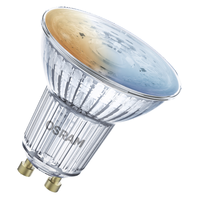SMART+ MATTER Tunable White Spot PAR16 50 45° 4.7W GU10 Single Pack white, diagonal, OSRAM logo