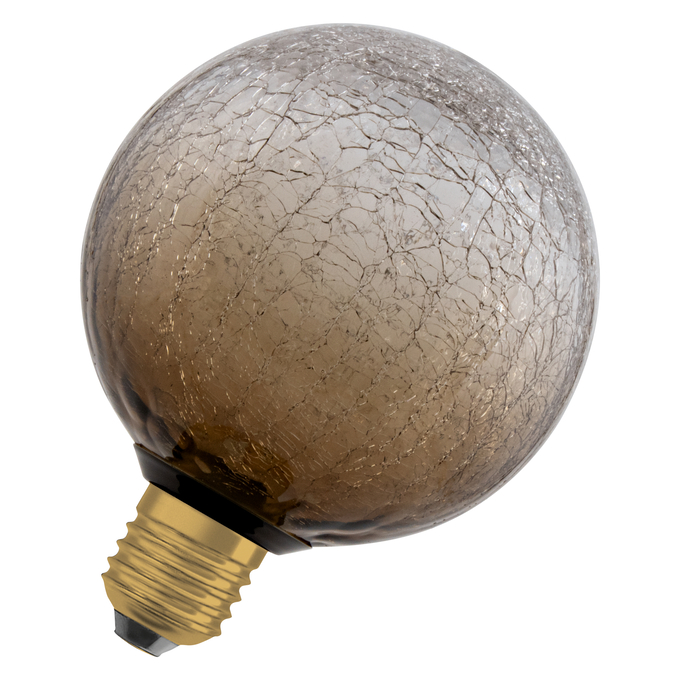 1906 DECOR LED FLAT LAMP 3.5W 827 E27 Non-DIM  IN CRACKED GLASS ROUND BROWN