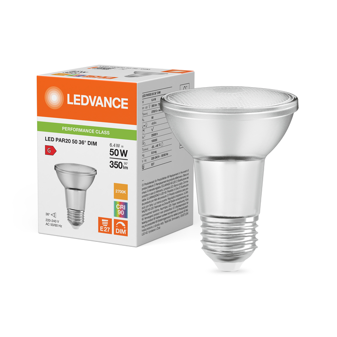 LED PAR20 50 36° DIM P 6.4W 927 E27 Kombinirani snimak = Slika proizvoda + slika pakiranja