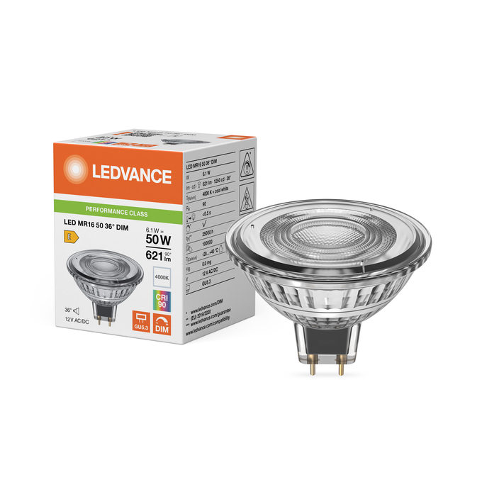 LED MR16 50 36° DIM P 6.1W 940 GU5.3 Kombinirani snimak = Slika proizvoda + slika pakiranja