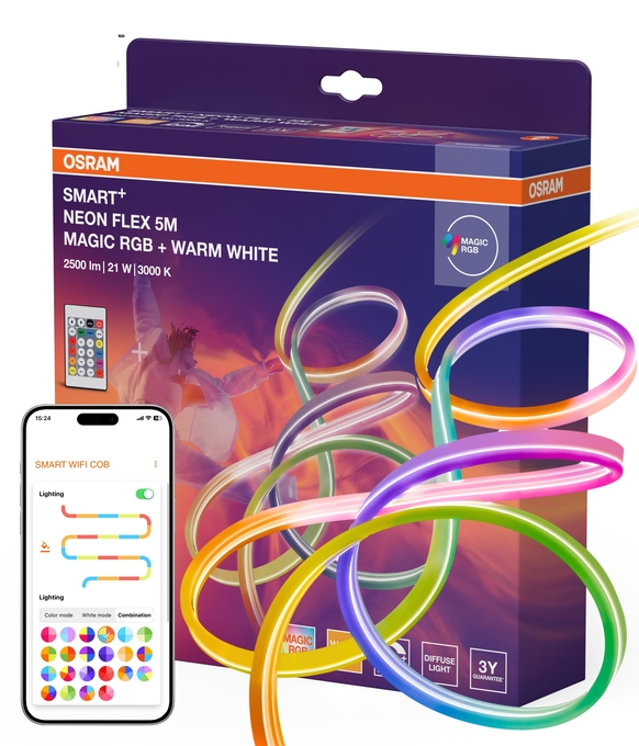 Smart+ Wifi Neon Flex 5M Magic RGB 830 Remote Control Kombinirani snimak = Slika proizvoda + slika pakiranja