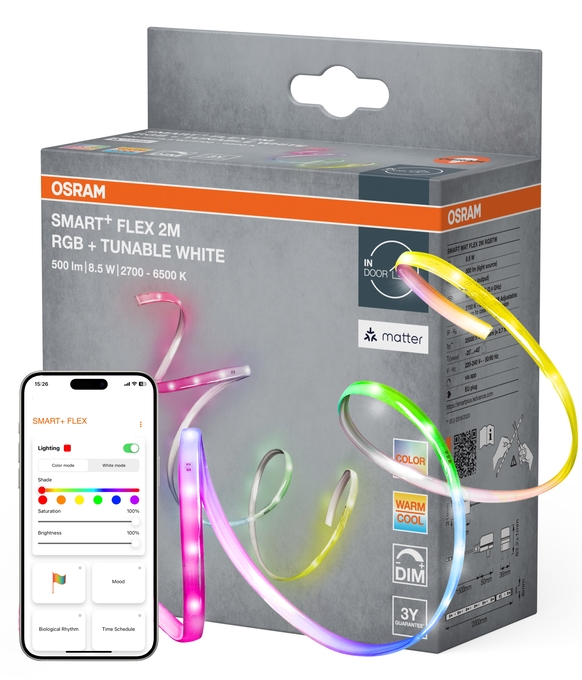 SMART+ MATTER Flex 2M RGB Tunable White Fotografie combinată = Fotografiede prezentare + Imagine cu ambalaj