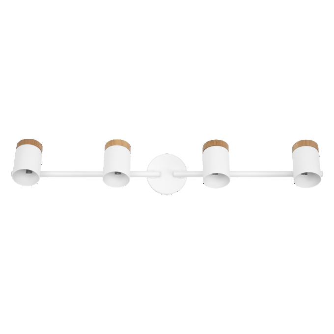 LED Spot Stamp 4xGU10 White and Wood white, upright, alternat