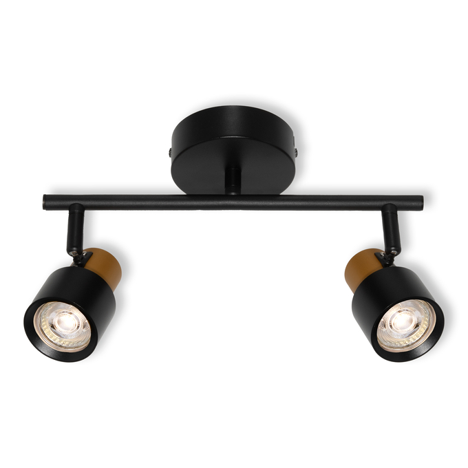 LED SPOT SECTORAL BLACK AND GOLD 2XGU10