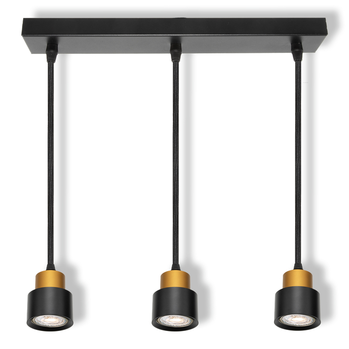 LED SPOT SECTORAL BLACK AND GOLD 3XGU10 PENDANT