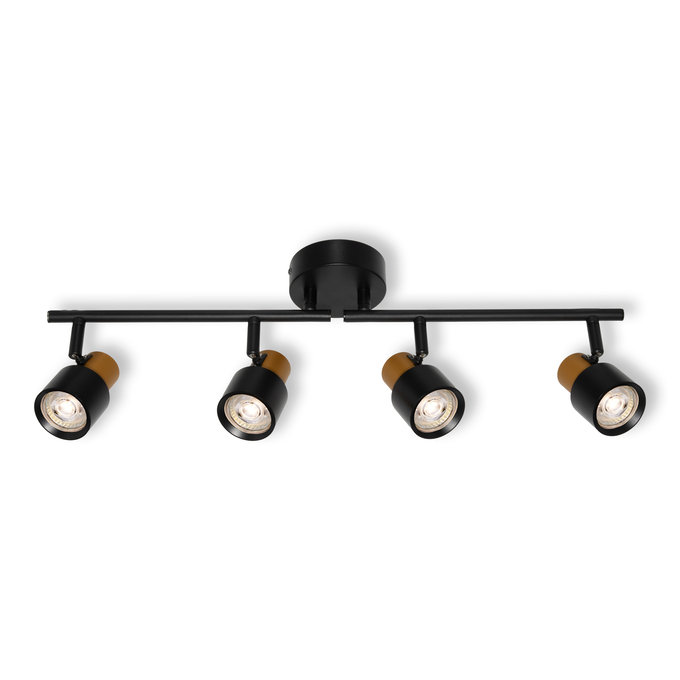 LED SPOT SECTORAL BLACK AND GOLD 4XGU10