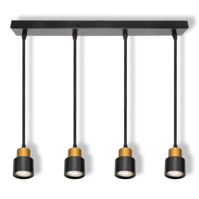 LED SPOT SECTORAL BLACK AND GOLD 4XGU10 PENDANT