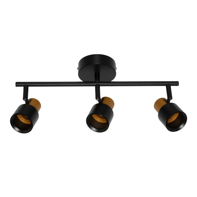 LED SPOT SECTORAL BLACK AND GOLD 3XGU10