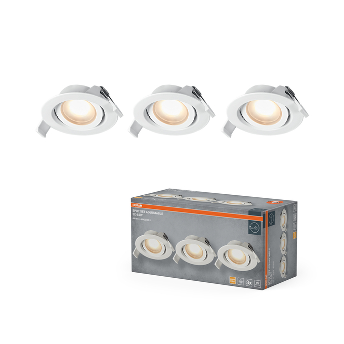 Spot Set Recess Adjustable 4.9W 827 120° White Kombinirani snimak = Slika proizvoda + slika pakiranja