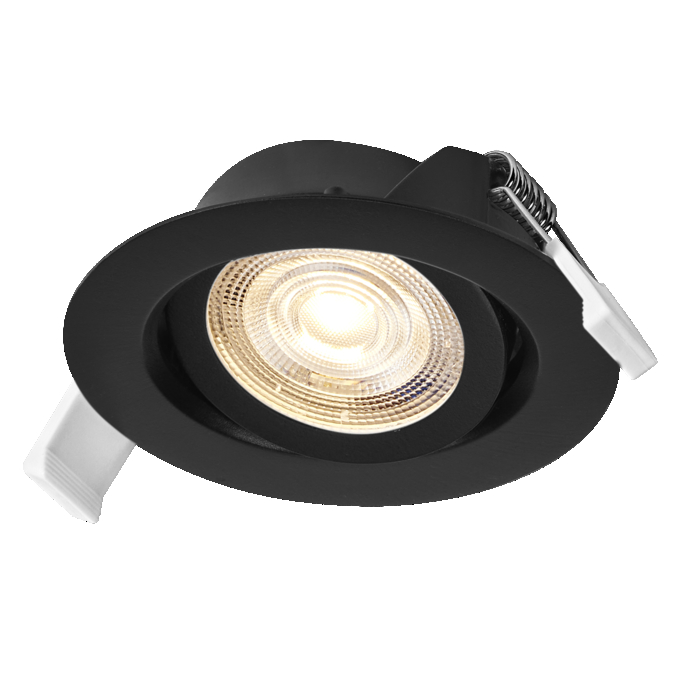 Spot Set Recess Simple DIM 4.9W 827 40° Black white, upright, sw. on