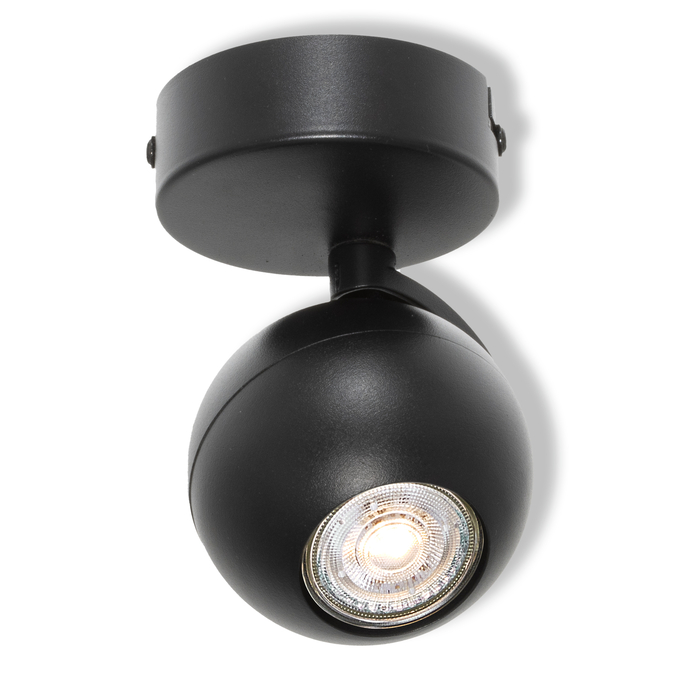 LED SPOT SPHERAL ROUND BLACK 1XGU10
