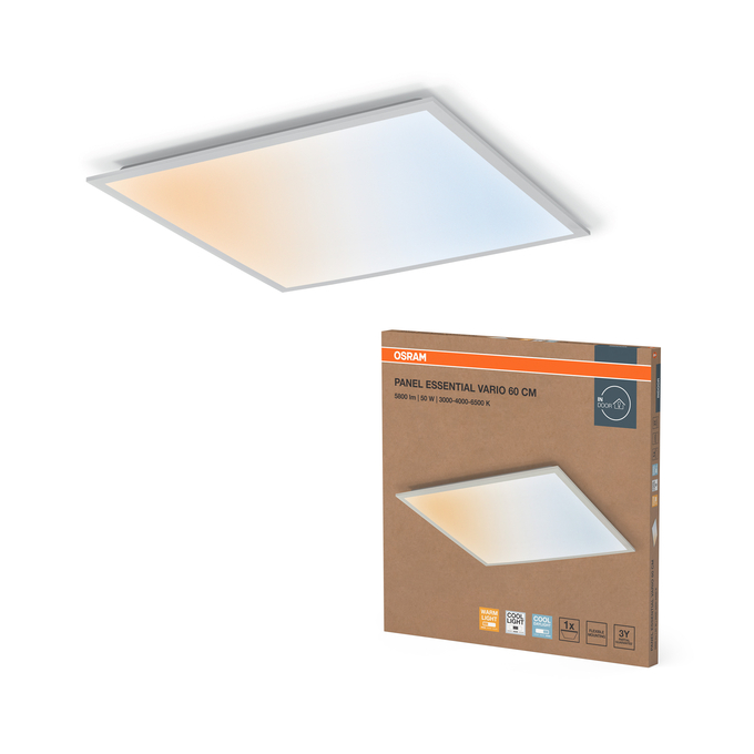 Essential Panel 600x600mm 50W CCT White Kombinirani snimak = Slika proizvoda + slika pakiranja