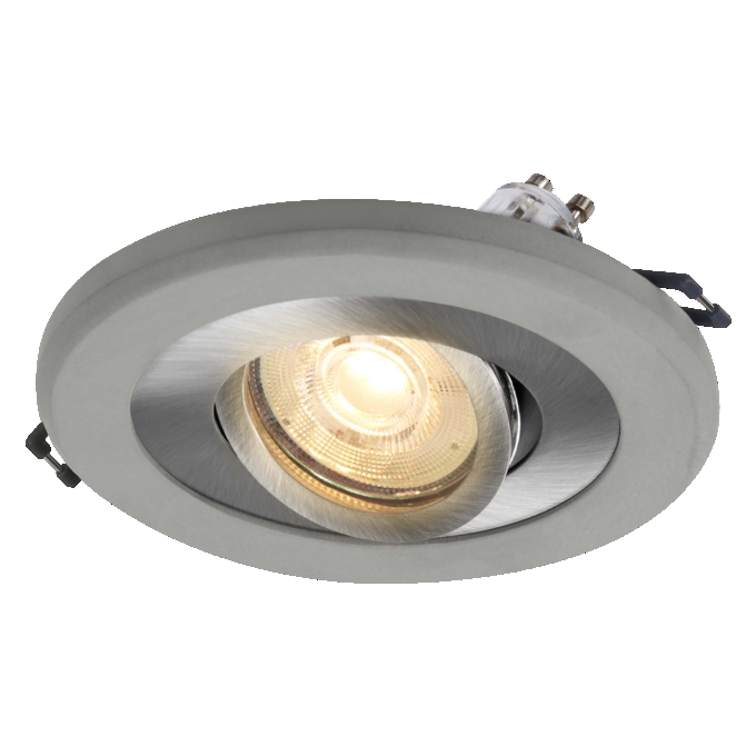 Concrete Spot GU10 Bright 4.5W Satin Nickel white, upright, sw. on