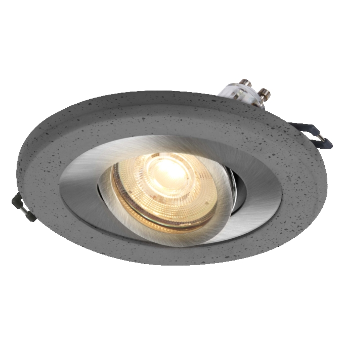 Concrete Spot GU10 Dark  4.5W Satin Nickel white, upright, sw. on