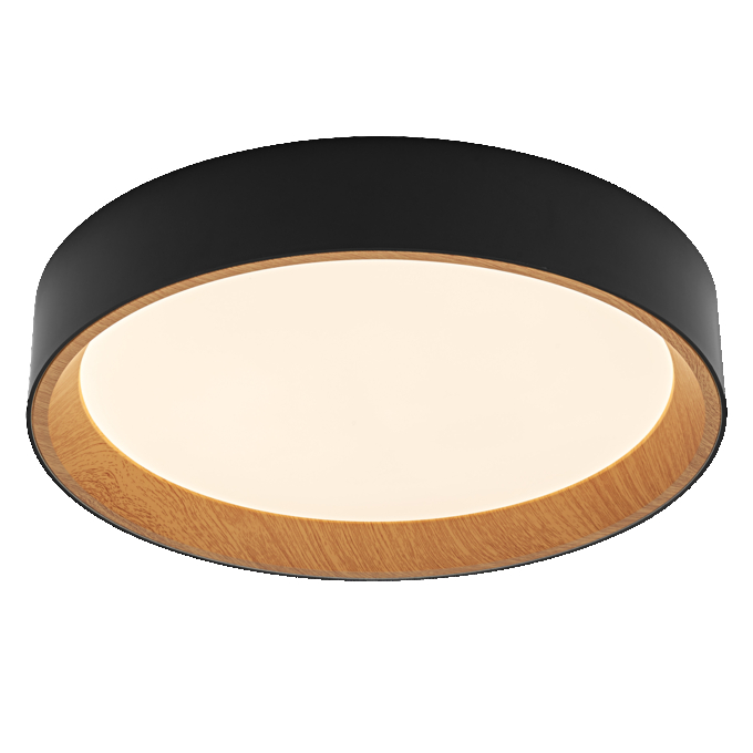 Orbis Larios 290mm 16W 830 Click DIM Wood Decor and Black white, upright, sw. on