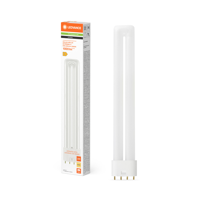DULUX LED L18 EXTERNAL PERFORMANCE 8W 830 2G11 Fotografie combinată = Fotografiede prezentare + Imagine cu ambalaj